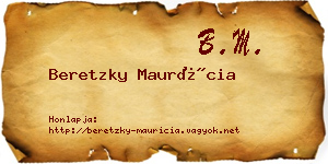Beretzky Maurícia névjegykártya
